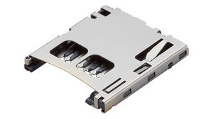 Konektor paměťové karty, Zatlačit / Zatlačit, MicroSD, Póly - 8