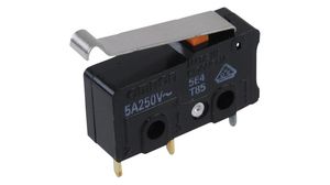 Micro Switch SS, 5A, 1CO, 1.47N, Simulated Roller Lever