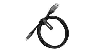 Kabel, USB-A-kontakt - Apple Lightning, 2m, USB 2.0, Svart
