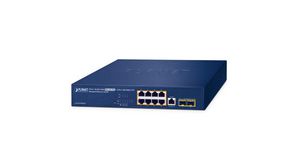 Switch PoE, Gestito a 2 layer, 1Gbps, 180W, Porte RJ45 8, Porte PoE 8, Porte in fibra 2SFP