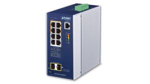 Switch PoE, Gestito a 2 layer, 1Gbps, 240W, Porte RJ45 8, Porte PoE 4, Porte in fibra 2SFP