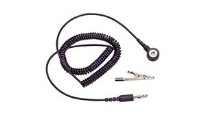 ESD Spiral Cable, 4 mm / Banana, 1.83m