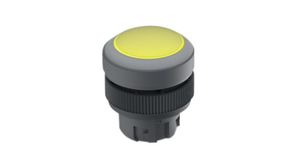 Illuminated Pushbutton Actuator with Light Grey Frontring, Protective Cap Momentary Function Round Button Yellow IP65 RAFIX 22 QR