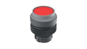 Pushbutton Actuator with Light Grey Raised Frontring Momentary Function Round Button Red IP65 RAFIX 22 QR
