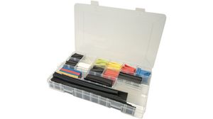 Heat-Shrink Tubing, Assortment 2:1, 595pcs, Black, Blue, Clear, Green / Yellow, Red, White, Yellow