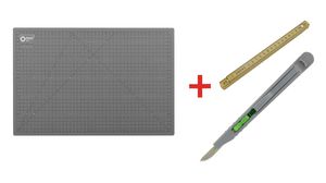 Self Healing Cutting Mat A3 + Folding Ruler + Retractable Safety Knife Bundle