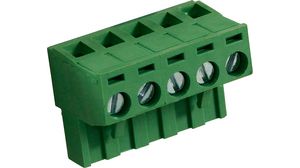 Pluggable Rising Clamp Terminal Block, Straight, 5.08mm Pitch, 5 Poles