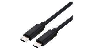 Cable, USB-C Plug - USB-C Plug, 1m, USB 4.0, Black