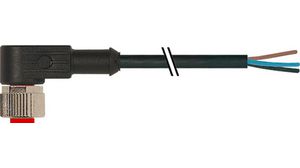 Kabelsatz, M12-Buchse - Offene Enden, 4 Leiter, 5m, IP65 / IP67, Schwarz