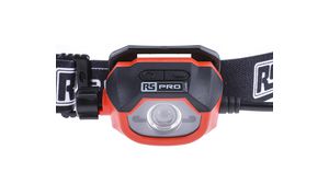 Headlamp, LED, Rechargeable, 450lm, 100m, IPX5, Black / Red