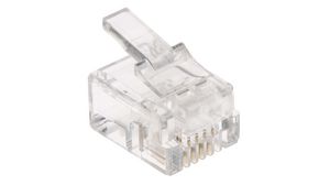 Standard Modular Connector, Plug, RJ11, Pack of 100 pieces