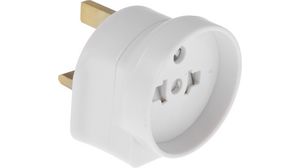 Travel Adapter, UK Type G (BS1363) Socket - Euro Type C (CEE 7/16) Plug, 13A