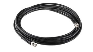 Konfekcionált RF-kábel, BNC Tüske Egyenes - BNC Tüske Egyenes, 5m, Fekete