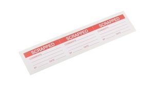 Safety Label, Rectangular, Red on White, Inspection, 30pcs