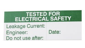 Safety Label, Rectangular, Green on White, Service, 140pcs