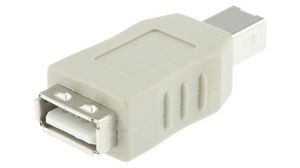 Adapter, Straight, USB-A 2.0 Socket - USB-B 2.0 Socket