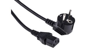 IEC Device Cable IEC 60320 C13 - DE/FR Type F/E (CEE 7/7) Plug 10m Black