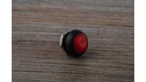 Pushbutton Switch Momentary Function 1NO, 14mm Panel Mount Black / Red