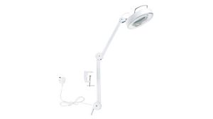 LED Magnifying Glass Lamp with Table Clamp, 1.75x, 125mm, 22W, UK Type G (BS1363) Plug