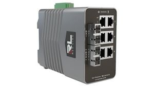 Industrial Ethernet Switch, Single-Mode, 10 km, RJ45-Anschlüsse 6, Glasfaseranschlüsse 2SC, 1Gbps, Layer 2 Managed