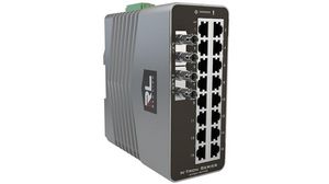 Industrial Ethernet Switch, Singlemode, 40km, RJ45 Ports 16, Fibre Ports 2ST, 1Gbps, Layer 2 Managed