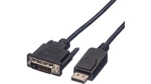 Video Cable, DisplayPort Plug - DVI-D 24 + 1-Pin Male, 1920 x 1200, 2m