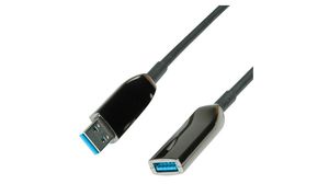 Cable, USB-A Plug - USB-A Socket, 20m, USB 3.0, Black