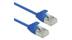 Propojovací kabel, Zástrčka RJ45 - Zástrčka RJ45, Cat 6a, U/FTP, 5m, Modrá