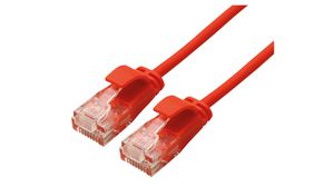 Kabel połączeniowy, Wtyczka RJ45 - Wtyczka RJ45, Cat 6a, U/UTP, 1m, Czerwony