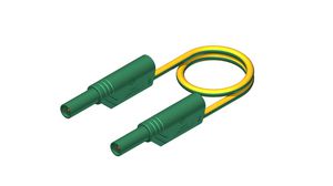 Câble de mesure de sécurité gainé Polyamide 32A Laiton nickelé 2m Vert / jaune