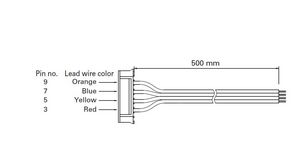 4-draads bipolaire motorkabel 500 mm