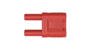 Safety Short Circuit Plug, Shrouded, Polyamide 6.6, 4mm, Nickel-Plated, 1kV, 32A, Red