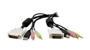 Câble adaptateur KVM DVI-D / USB / Audio, 3m