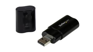 Audio + mikrofon-omformer, Rett, USB-A-plugg - 2x 3,5 mm sokkel