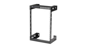 2-Post Open Frame Rack, 15U, Steel, 90kg, Black