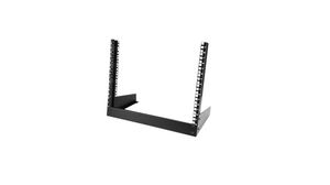 2-Post Open Frame Rack, 8U, Steel, 50kg, Black