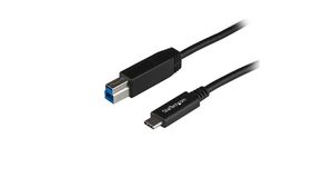 Cable, Wtyk USB C - Wtyk USB B, 1m, USB 3.1, Czarny