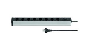 Outlet Strip ALU 8x CH Type J (T13) Socket - CH Type J (T12) Plug Black / Silver 3m