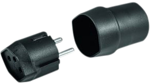 FIX-adapter CH - EU 1x CH-socket type J (T13) - DE type F (CEE 7/4) stekker 250V Zwart