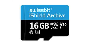 Industrial Memory Card, microSD, 16GB, 39MB/s, 37MB/s, Black / Blue