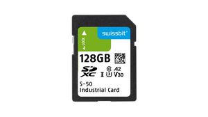 Průmyslová paměťová karta, SD, 128GB, 97MB/s, 33MB/s, Černý