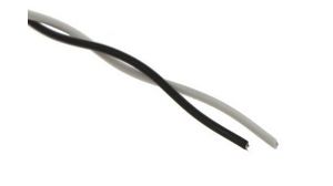Black/White 0.24 mm² Hook Up Wire, 24 AWG, 19/36, Polyalkene Insulation