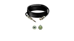 Audio Cable, Metal, Mono, 6.35 mm Jack Plug - XLR 3-Pin Socket, 3m