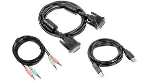 KVM-kabelsæt, DVI-I, USB, lyd, 1.83m