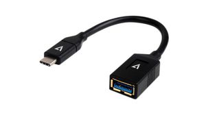 USB Adapter, USB-C Plug - USB-A Socket, 3.0, Black