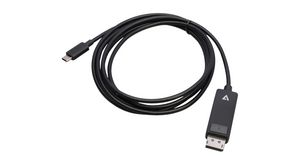 Cable, USB-C Plug - DisplayPort Plug, 2m, USB 3.1, Black