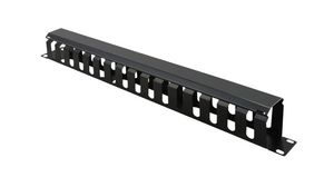 Cable Management Panel for 19" Cabinets, 40 x 40mm, Metal, Black