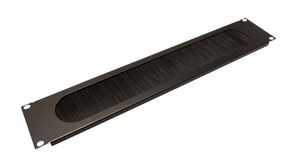 Cable Management Panel with Brush Seal for 19" Cabinets, Metal, Black