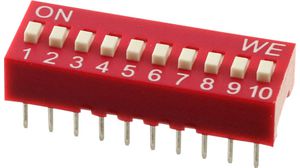 DIP Switch Raised 10-Pin 2.54mm PCB Pins