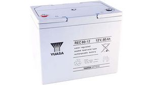 REC50-12, Yuasa Rechargeable Battery, Lead-Acid, 12V, 50Ah, Screw  Terminal, M5